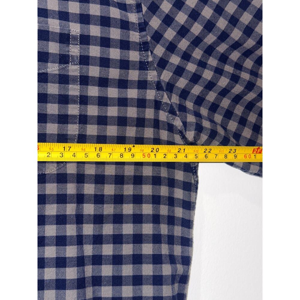 GAP Standard Fit Men Medium Blue White Gingham Button Down Shirt 100% Cotton - Picture 6 of 8